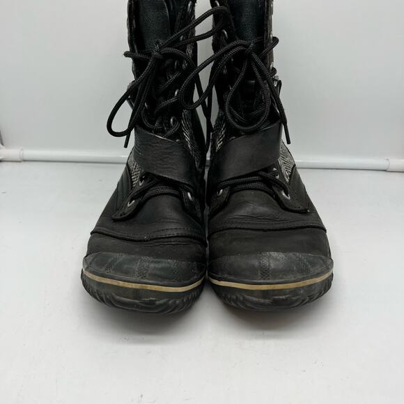 Sorel Boots Womens 8 SlimBoot Ankle Black Herringbone Waterproof Leather Winter - Picture 6 of 11